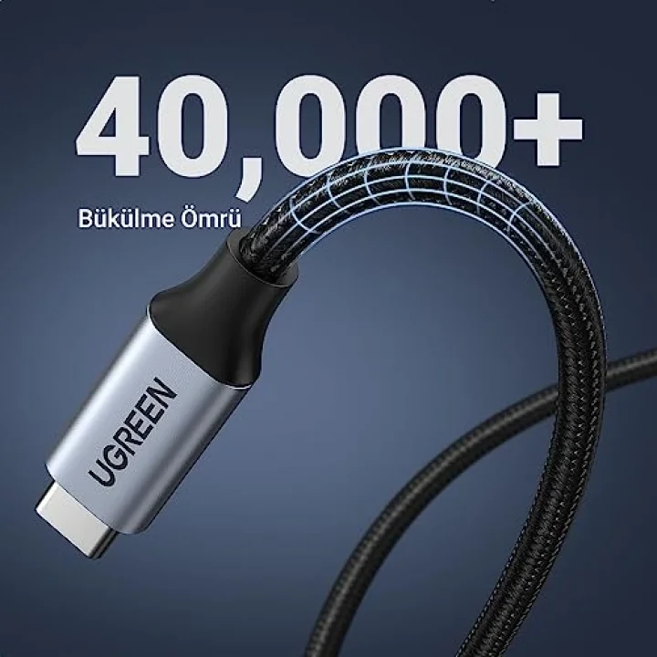 Gen2 100 W Thunderbolt 3 Type-C to Type-C Örgülü Uzatma Kablosu 50 cm