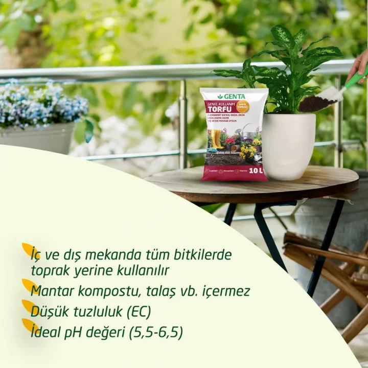 Genel Kullanım Torfu Saksı Toprağı 10 Lt