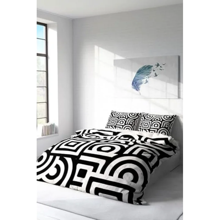 Geometric Mixed Modern Çift Kişilik Nevresim Takımı, monohome3800