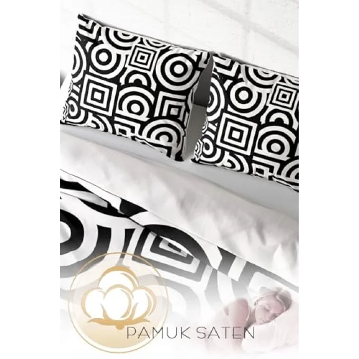 Geometric Mixed Modern Çift Kişilik Nevresim Takımı, monohome3800