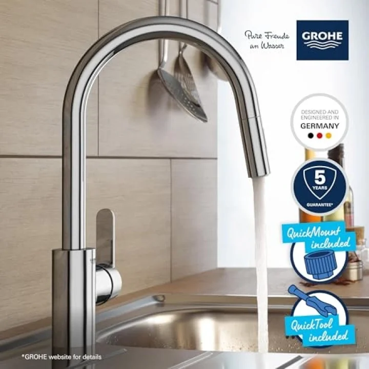 Get | Mutfak Armatürü - Tek Kollu Lavabo Bataryası, Çıkarılabilir Çift Yıkama Başlığı | C Çıkışı | Krom | 31484001