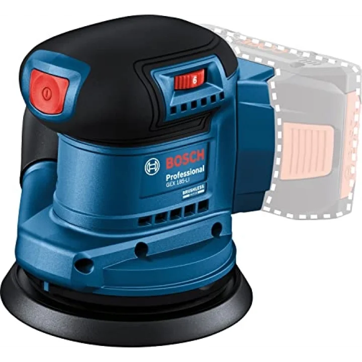 GEX 185-LI Akülü Eksantrik Zımpara (18 Volt, SOLO, Zımpara tabanı çapı: 125 mm, 6.000-10.000 dev/dak, Karton kutuda, Akü ve şarj Cihazı Dahil Değildir)