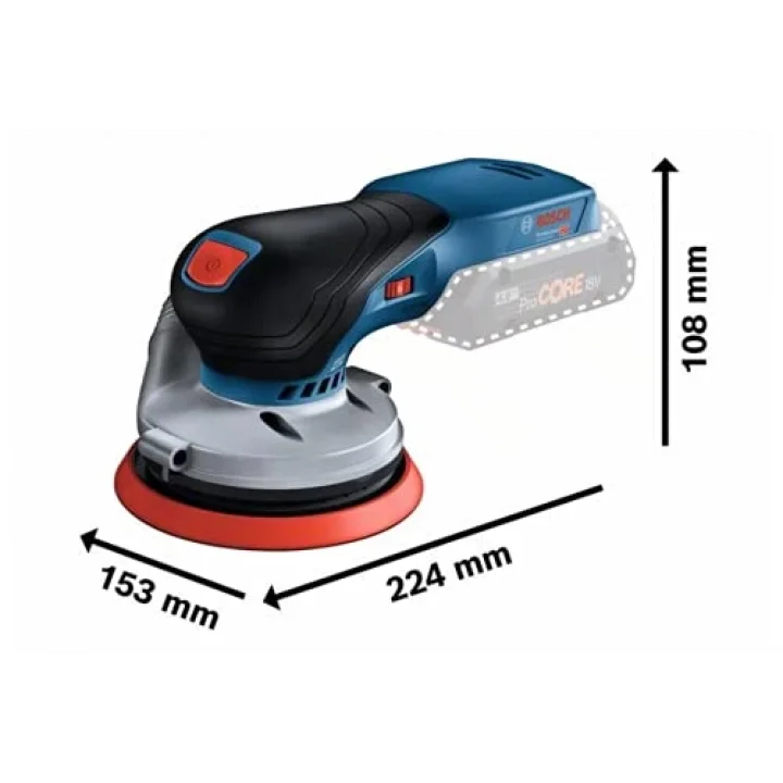 GEX 18V-125 Akülü Eksantrik Zımpara (18 Volt, SOLO, Zımpara tabanı çapı: 125 mm, 6.000-10.000 dev/dak, Karton kutuda)