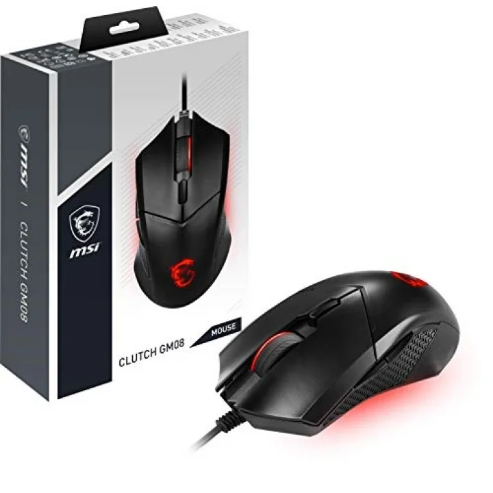 GG CLUTCH GM08 GAMING MOUSE 4.200 DPI PIXART PAW3519 OPTIK SENSOR RED LED 1.8M KABLO AYARLANABILIR AGIRLIK ALTIN KAPLAMA USB BAGLANTI OYUNCU FARESI