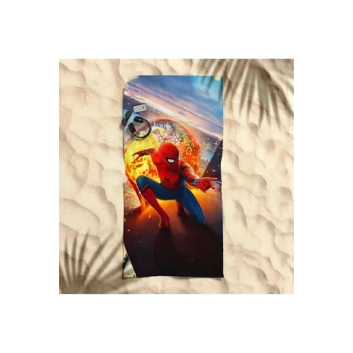 GİFT DUVET COVER uçan adam baskılı piaj havlusu Kırmızı Tek Ebat