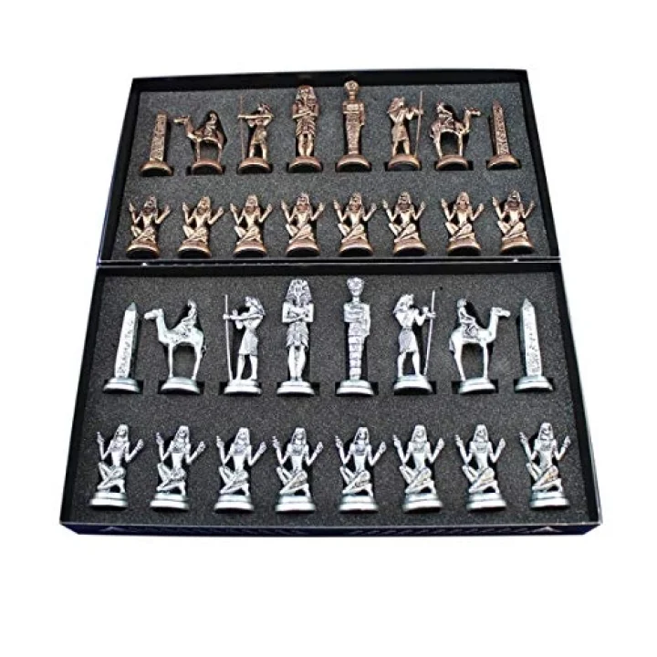 GiftHome Büyük Boy Metal Mısır Satranç Taşı Antik
