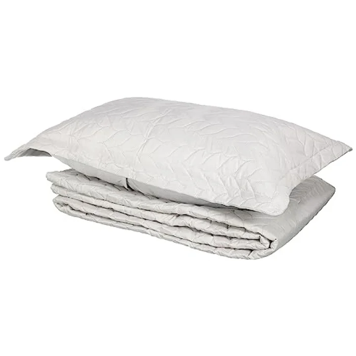 Glory Kendinden Desenli%100 Polyester Yatak Örtüsü Seti, Siyah, Çift Kişilik