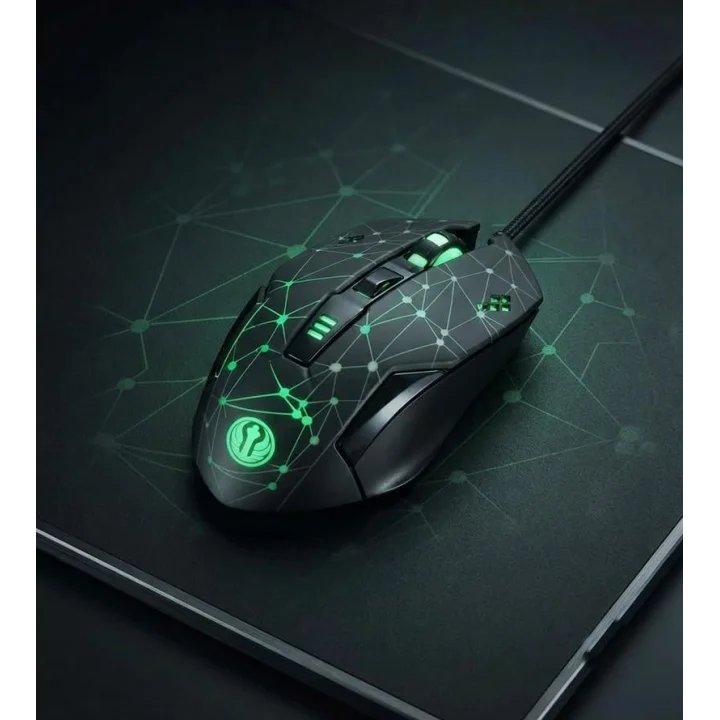 GMX7 RGB Gaming Mouse, 7 Tuşlu, Kablolu USB, Gökkuşağı LED Aydınlatmalı, Optik Oyuncu Mouse, Stalker Warrior Siyah