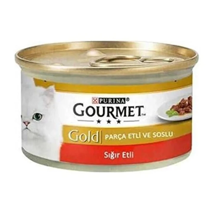 Gold Parça Etli Sığır Etli Yaş Kedi Maması, 85 g