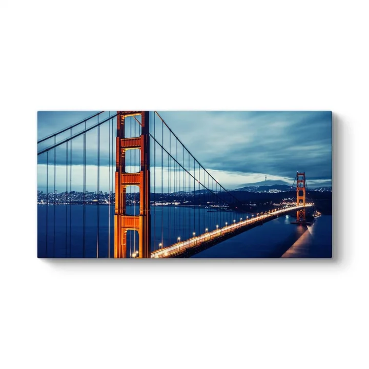 Golden Gate Köprüsü Gece Işıklı Tablosu 120 x 60