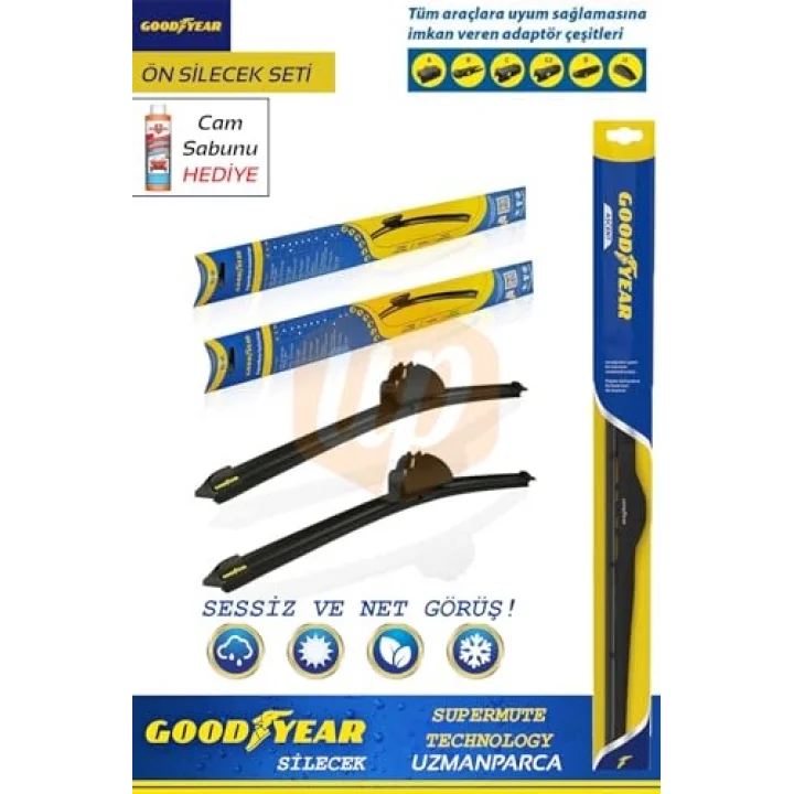 Good Year Honda Civic ile uyumlu FD6 2007-2011 HatchBack Kasa SuperMute 2li Muz Tipi Ön Silecek Seti