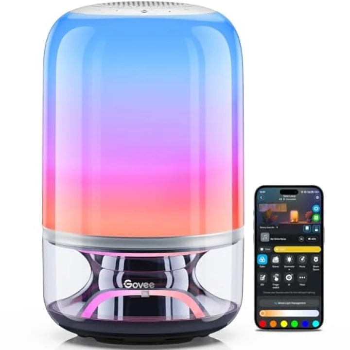 Govee Masa Lambası 2 Pro x JBL Hoparlörlü, Min 35W+ Type-C Şarj Edilebilir H60200F1 (Şarj Adaptörü Dahil Değildir)