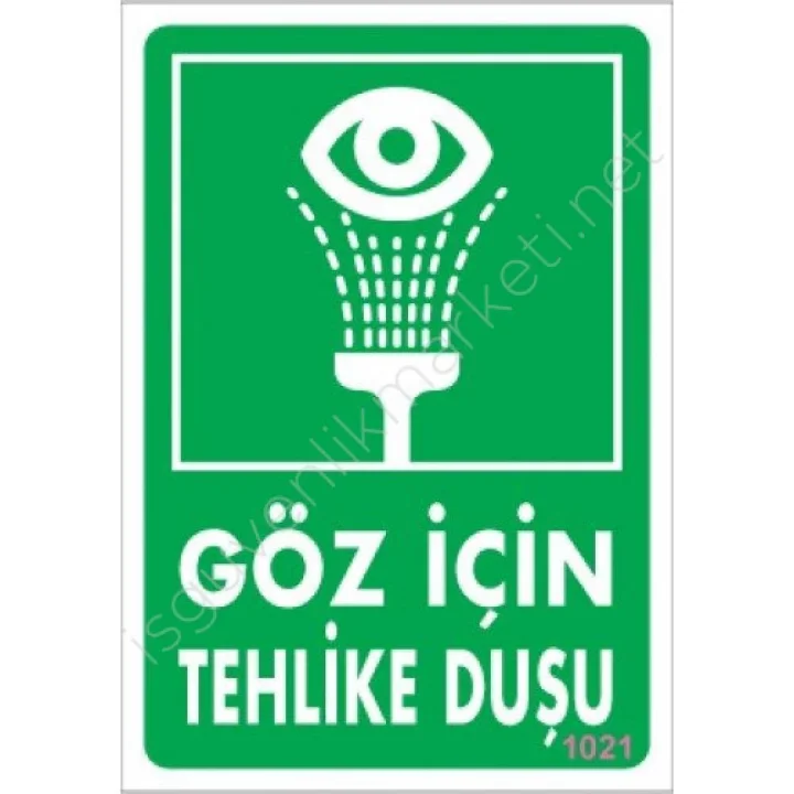 Mey İthalat® Göz İçin Tehlike Duşu Uyarı Levhası 17,5x25 KOD:1021