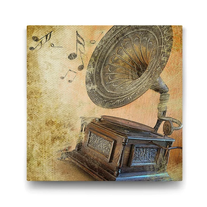 Gramofon Tablosu - 70x70cm
