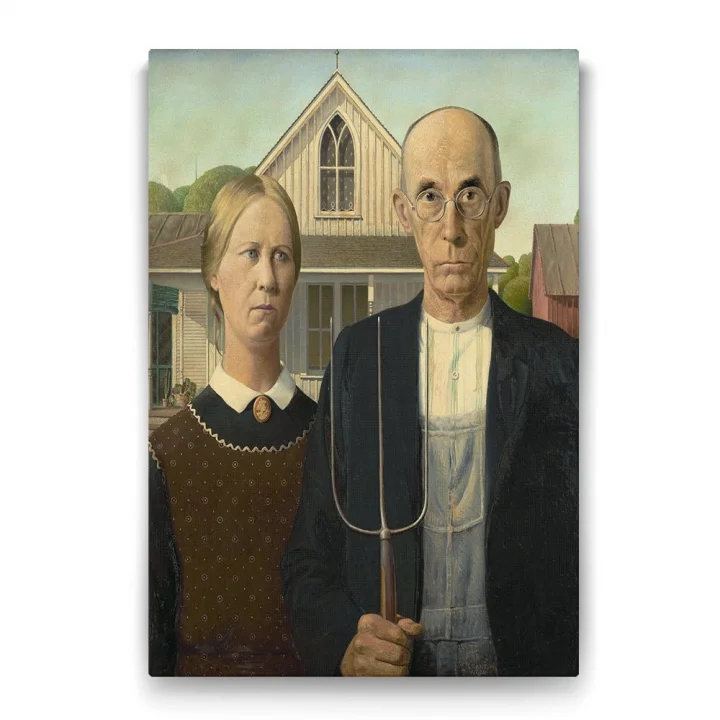 Grant Wood - American Gothic Tablosu - 40x60cm