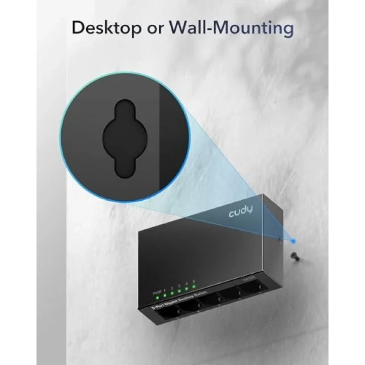 GS105 5 Port 10/100/1000M 16k MAC Gigabit Metal Switch