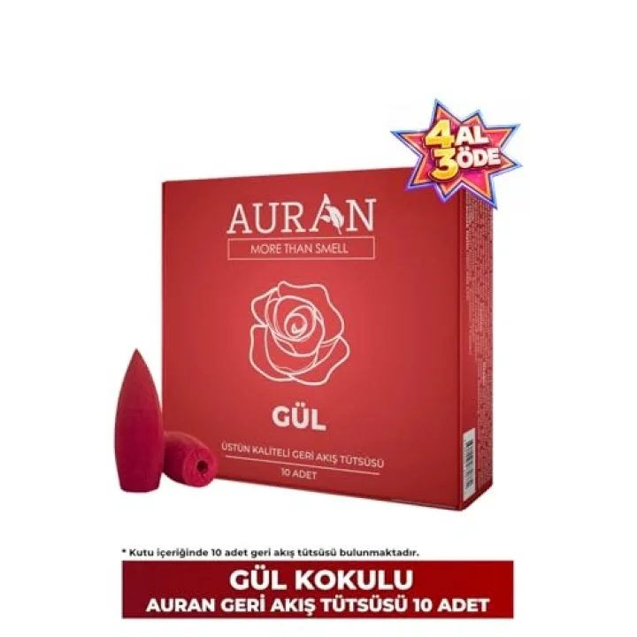 Gül Kokulu Geri Akış Tütsüsü konik Tütsü Rose Backflow Incense Cones 10 Adet