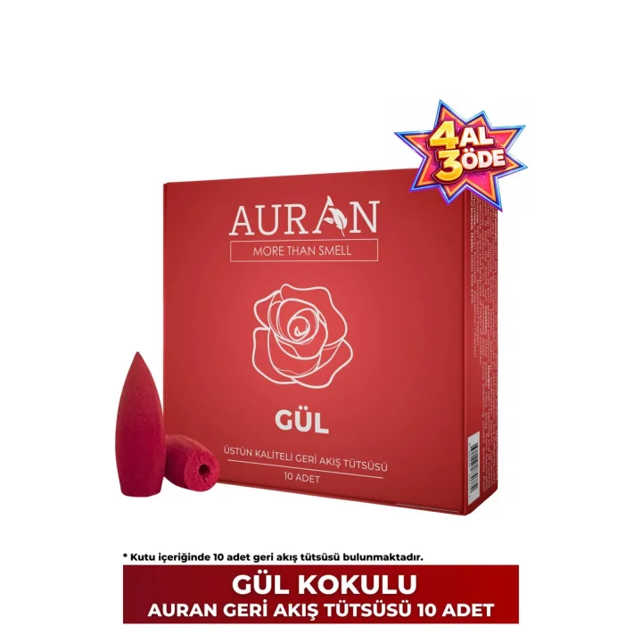 Gül Kokulu Geri Akış Tütsüsü konik Tütsü Rose Backflow Incense Cones 10 Adet