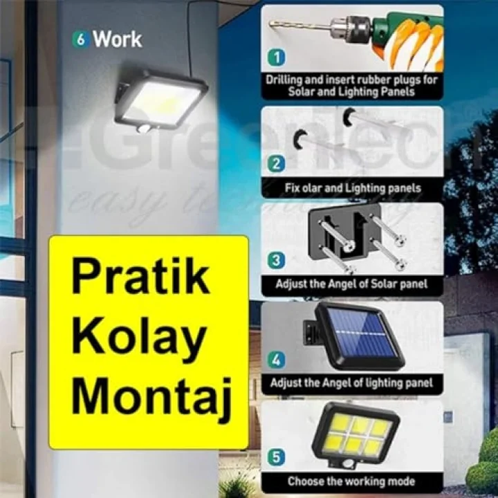 Güneş Enerjili 120 Cob Led Aydınlatma/GT-SL09