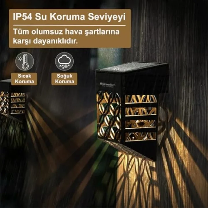 Güneş Enerjili Duvar ve Çit LED Aydınlatma 4 Adet/GT-SL22