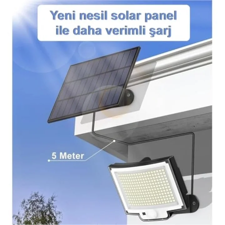Güneş Enerjili, Hareket Sensörlü, 228 Boncuk LED Aydınlatma/GT-SL33