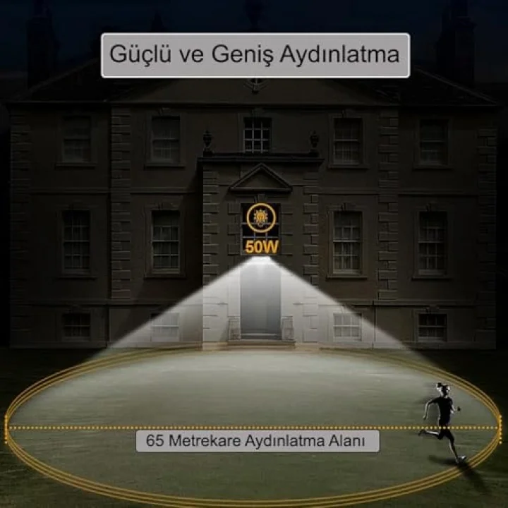 Güneş Enerjili Hareket Sensörlü, 6 Taraflı 104 Led Aydınlatma/GT-SL13