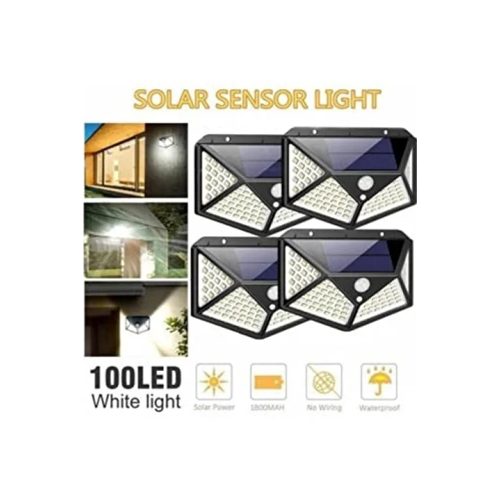 Güneş Enerjili Lamba Led Sokak Dış Ortam Solar Bahçe Aydınlatması Su Geçirmez Sensörlü (100 Led)