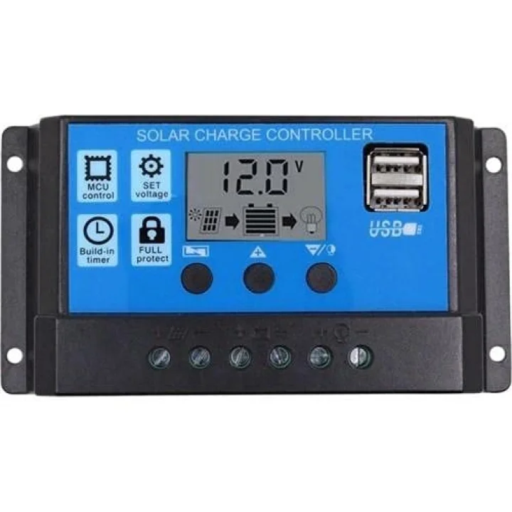 Güneş Paneli Solar Akü Şarj Kontrol Cihazı 12V 24V 30 Amper