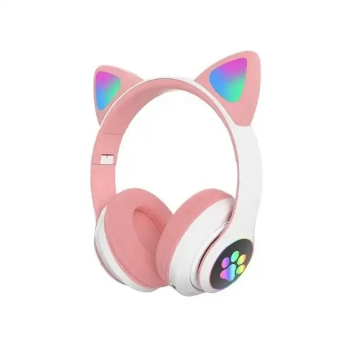 H10 CAT KEDİLİ LED IŞIKLI KAFAÜSTÜ BLUETOOTH KULAKLIK (TOZ PEMBE)