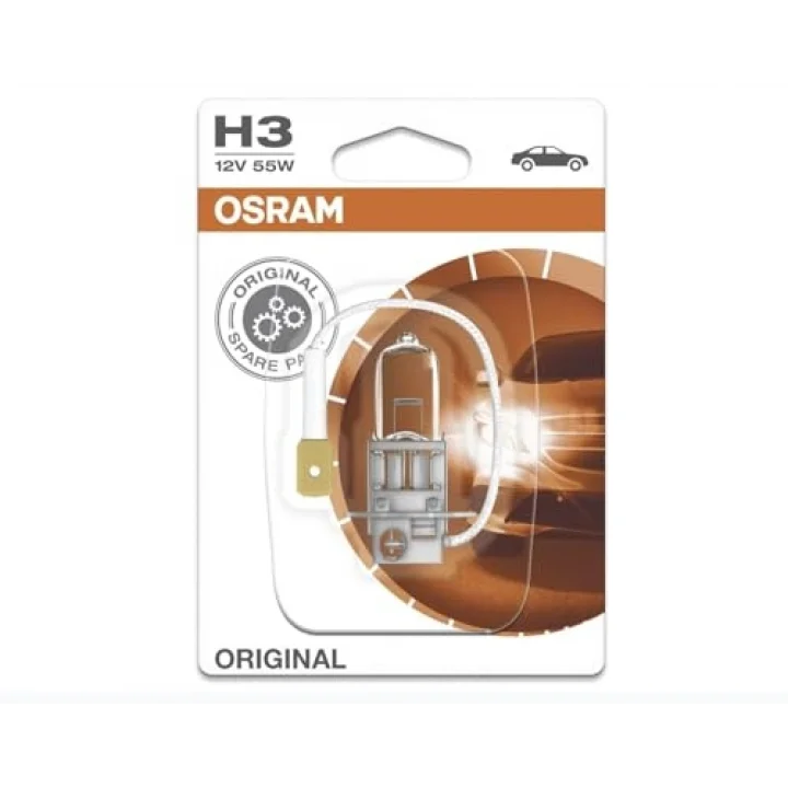 H3 12V 55W Orijinal Halojen Far Ampülü, 1 Adet Blister Ambalaj