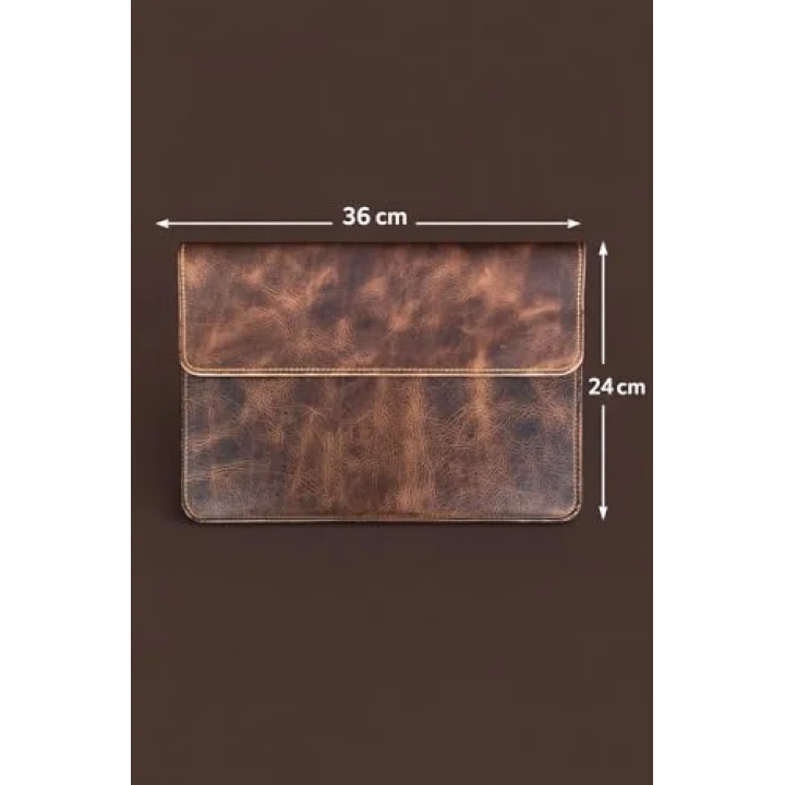 Hakiki Deri MacBook Kılıfı 13-14 İnç – Gerçek Deri Premium MacBook Çantası, MacBook Air, MacBook Pro - Mess Collection (taba 13/14 inç)