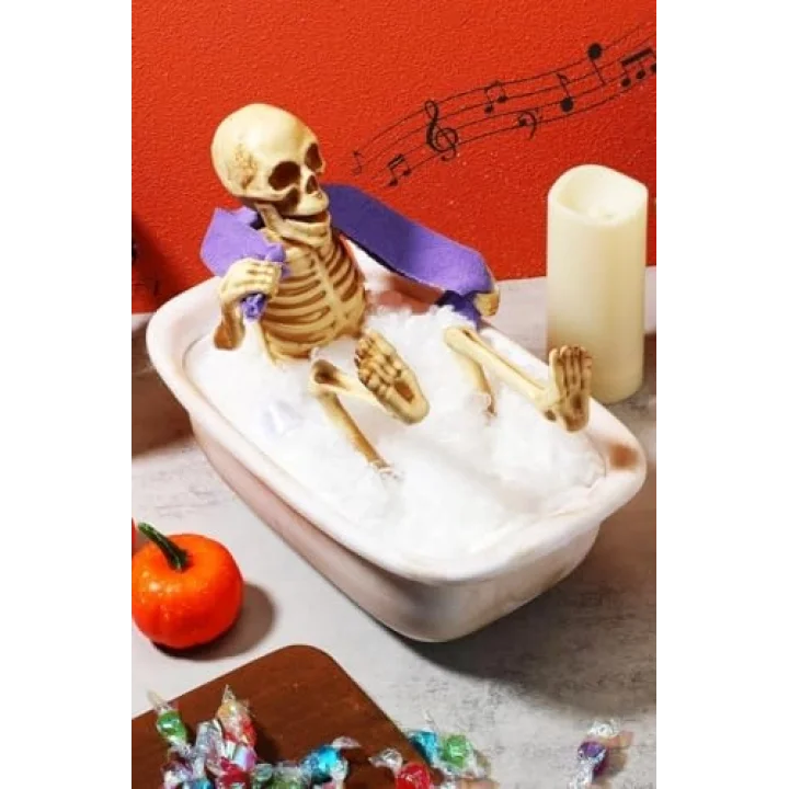 Halloween Cadılar Bayramı Duş Alan Küvetli İskelet