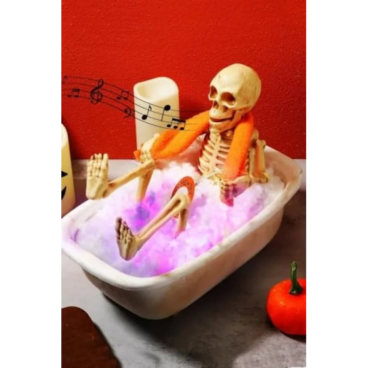 Halloween Cadılar Bayramı Duş Alan Küvetli İskelet