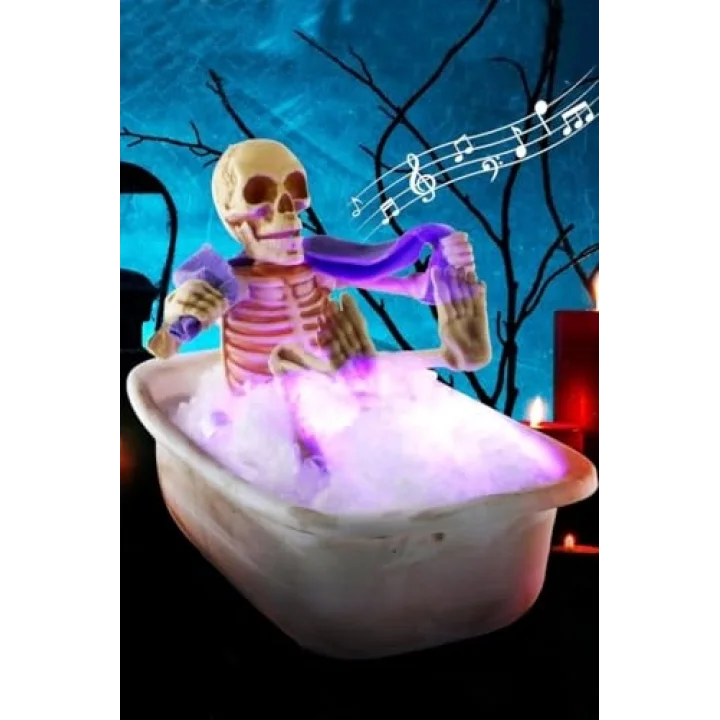 Halloween Cadılar Bayramı Duş Alan Küvetli İskelet
