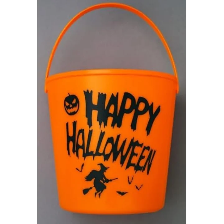 Halloween Işıklı Gövdeli Şeker Kovası Bal Kabağı Turuncu