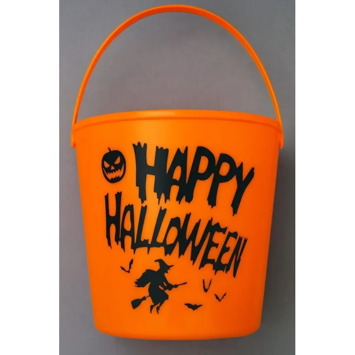 Halloween Işıklı Gövdeli Şeker Kovası Bal Kabağı Turuncu