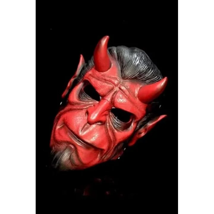 Halloween Maske Hellboy Kırmızı Boynozlu
