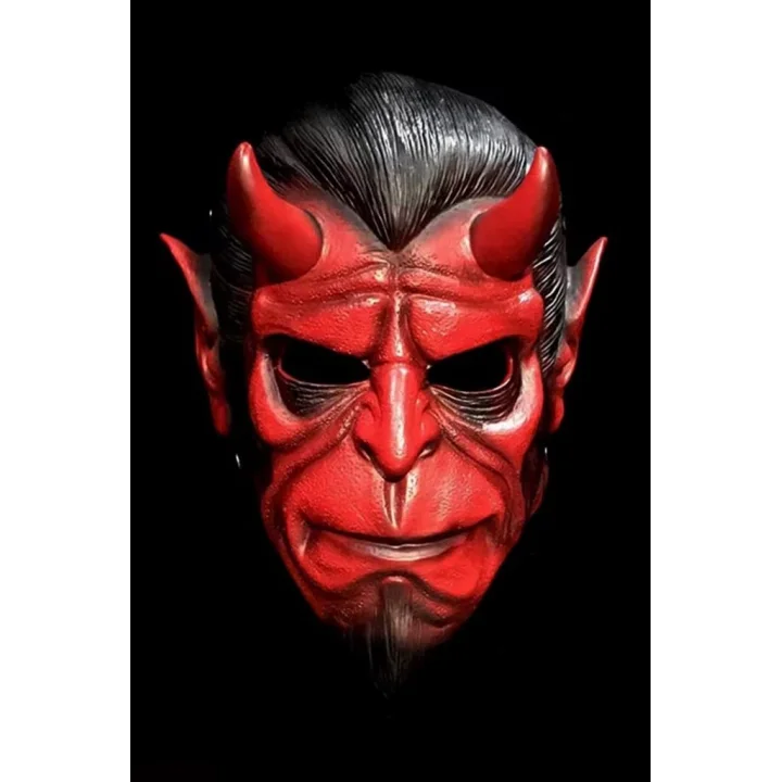 Halloween Maske Hellboy Kırmızı Boynozlu