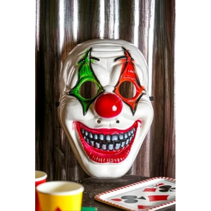 Halloween Maske Palyaço Kırmızı Yeşil