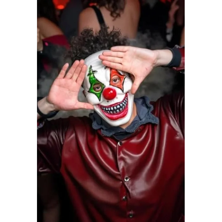 Halloween Maske Palyaço Kırmızı Yeşil