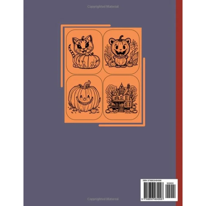 Halloween Målarbok för Barn 4-8 år: Coola Halloween-motiv (fladdermöss, pumpor, spöken, spökhus, coola djur och mer) för barn och unga att färglägga | för pojkar och flickor