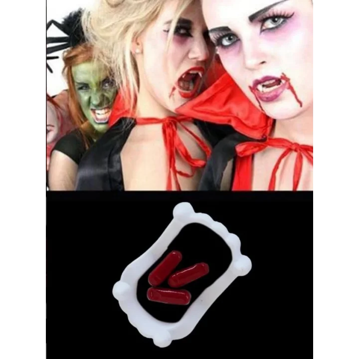 HALLOWEEN VAMPİR DİŞİ KAN KAPSÜLLÜ