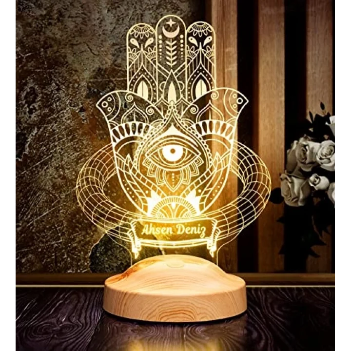 Hamsa Fatmanın Bereket Eli, Hz. Fatıma Ananın Eli Led Lamba