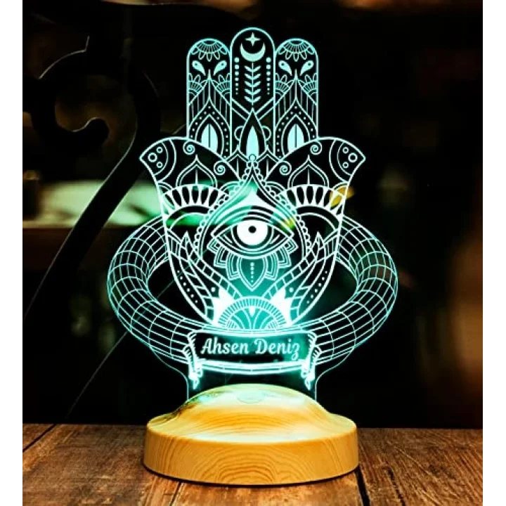Hamsa Fatmanın Bereket Eli, Hz. Fatıma Ananın Eli Led Lamba