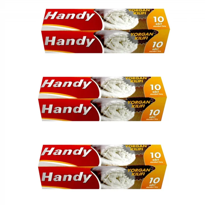 Handy Vakumsuz Şeffaf Yorgan Yastık Battaniye Nevresim Kılıfı Poşeti Torbası - 10 Adetlik 3 Kutu