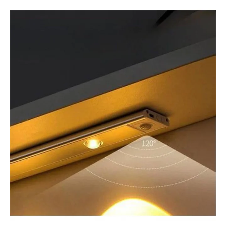 Hareket Sensörlü Slim Led Kabin Armatürü Dekoratif Dim Edilebilir Usb Şarjlı Aydınlatma (Beyaz, 60 CM)