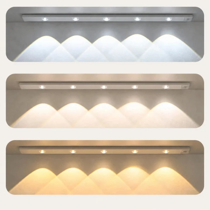 Hareket Sensörlü Slim Led Kabin Armatürü Dekoratif Dim Edilebilir Usb Şarjlı Aydınlatma (Beyaz, 60 CM)