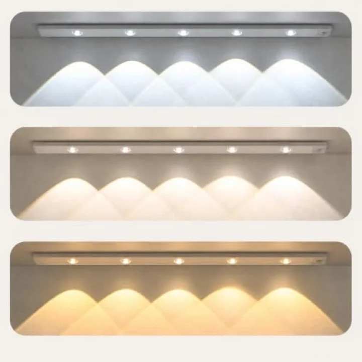 Hareket Sensörlü Slim Led Kabin Armatürü Dekoratif Dim Edilebilir Usb Şarjlı Aydınlatma (Beyaz, 60 CM)