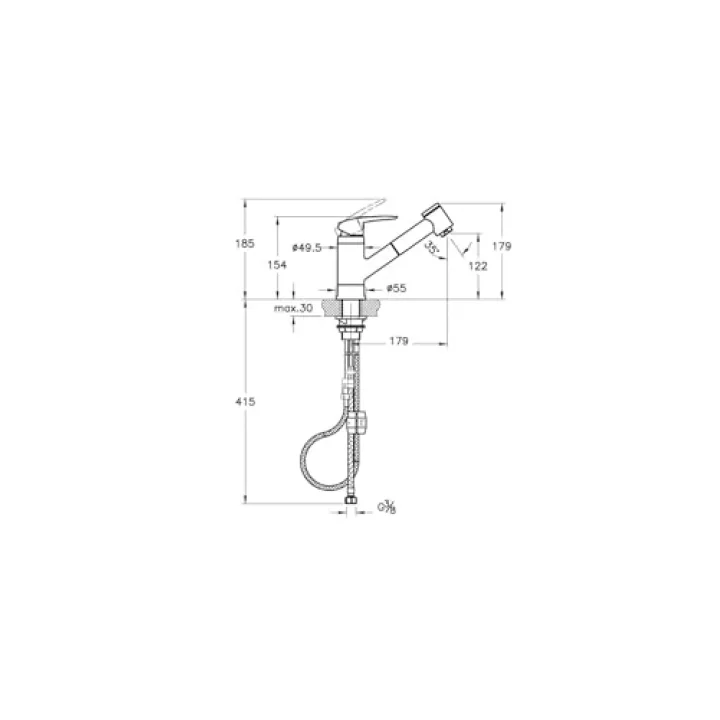 Harmony A41864 Pull-Out Eviye Bataryası Krom