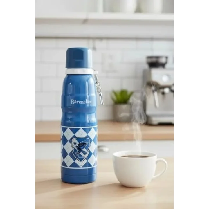 Harry Potter Lisanslı Charmlı Termos, 600 ml Kapasite, Mavi